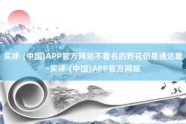 买球·(中国)APP官方网站不着名的野花仍是通达着-买球·(中国)APP官方网站