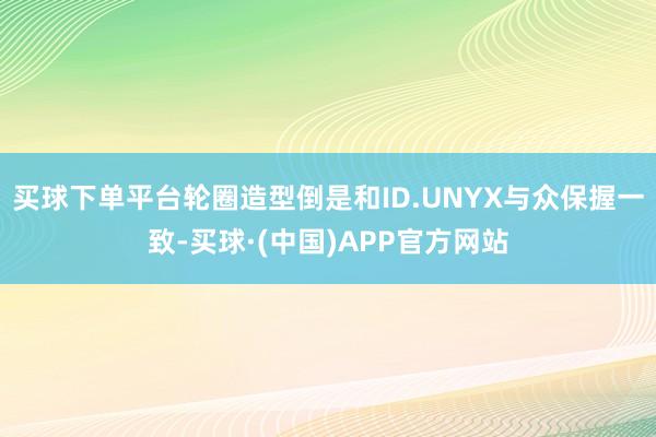 买球下单平台轮圈造型倒是和ID.UNYX与众保握一致-买球·(中国)APP官方网站