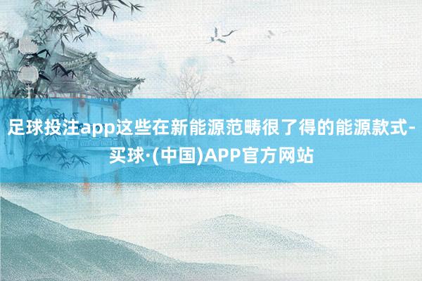 足球投注app这些在新能源范畴很了得的能源款式-买球·(中国)APP官方网站