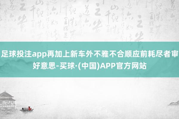 足球投注app再加上新车外不雅不合顺应前耗尽者审好意思-买球·(中国)APP官方网站