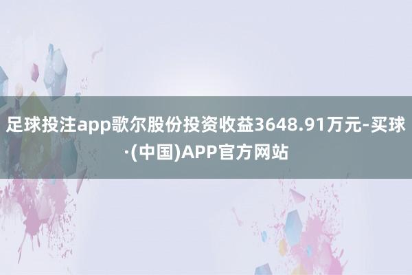 足球投注app歌尔股份投资收益3648.91万元-买球·(中国)APP官方网站