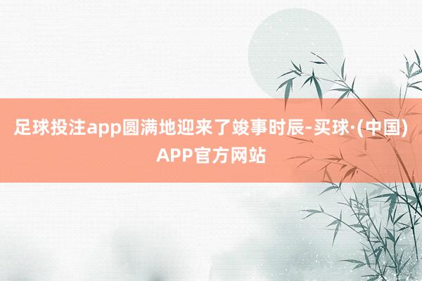 足球投注app圆满地迎来了竣事时辰-买球·(中国)APP官方网站