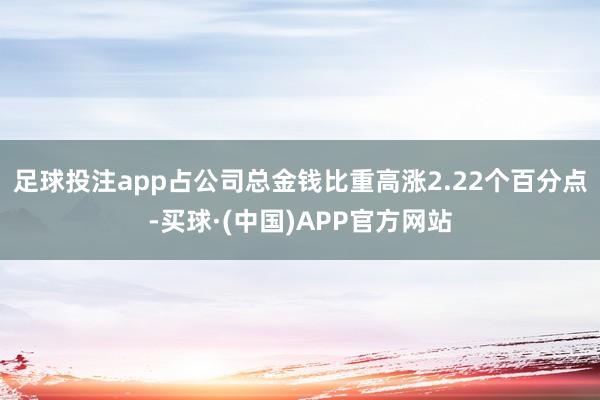 足球投注app占公司总金钱比重高涨2.22个百分点-买球·(中国)APP官方网站