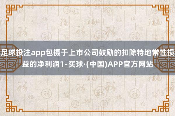 足球投注app包摄于上市公司鼓励的扣除特地常性损益的净利润1-买球·(中国)APP官方网站