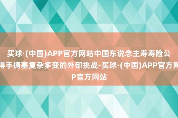 买球·(中国)APP官方网站中国东说念主寿寿险公司得手搪塞复杂多变的外部挑战-买球·(中国)APP官方网站