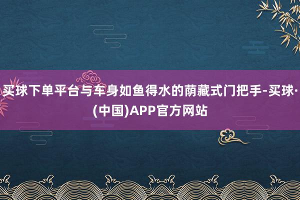 买球下单平台与车身如鱼得水的荫藏式门把手-买球·(中国)APP官方网站