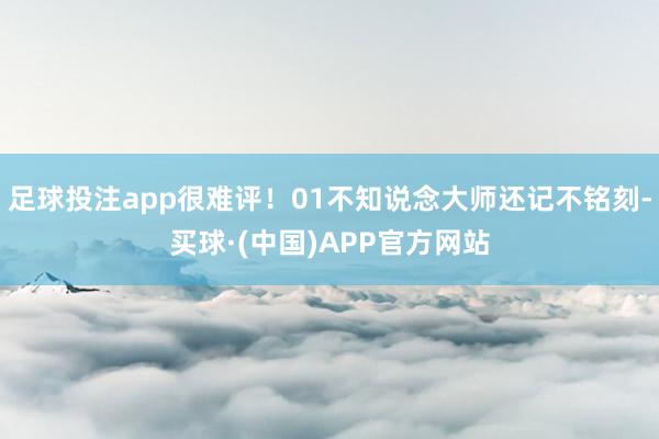 足球投注app很难评！01不知说念大师还记不铭刻-买球·(中国)APP官方网站