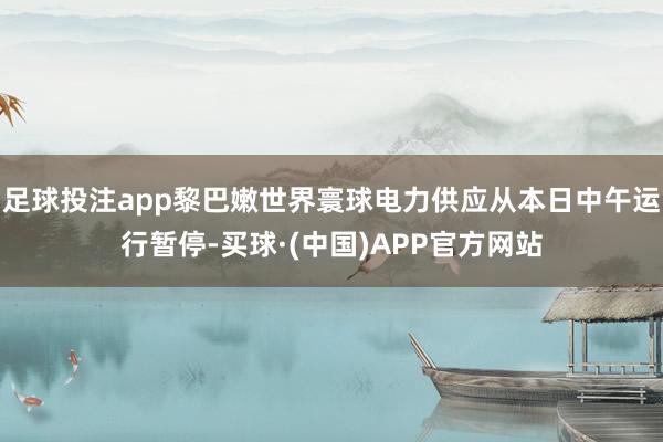 足球投注app黎巴嫩世界寰球电力供应从本日中午运行暂停-买球·(中国)APP官方网站