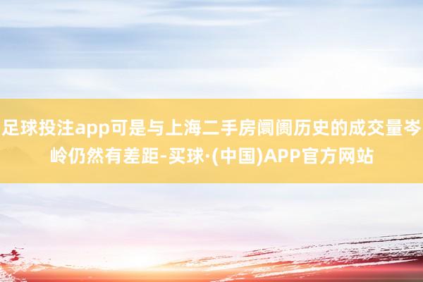 足球投注app可是与上海二手房阛阓历史的成交量岑岭仍然有差距-买球·(中国)APP官方网站