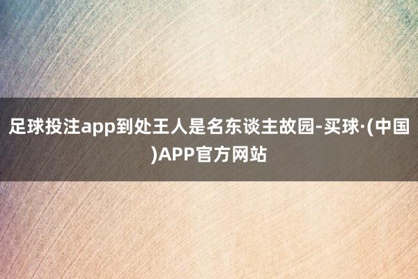 足球投注app到处王人是名东谈主故园-买球·(中国)APP官方网站