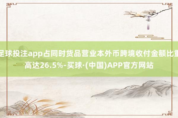 足球投注app占同时货品营业本外币跨境收付金额比重高达26.5%-买球·(中国)APP官方网站