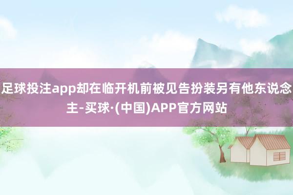 足球投注app却在临开机前被见告扮装另有他东说念主-买球·(中国)APP官方网站