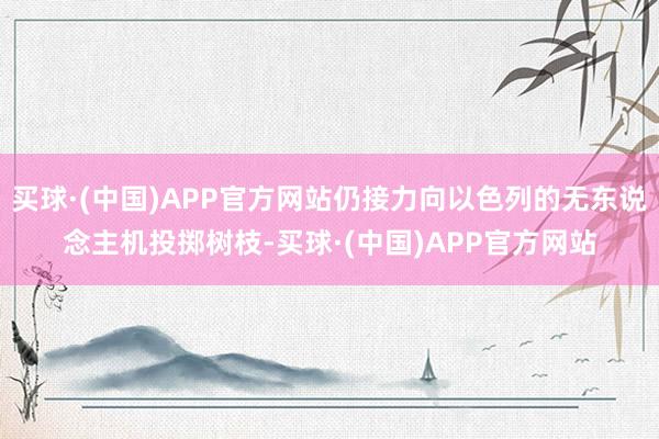 买球·(中国)APP官方网站仍接力向以色列的无东说念主机投掷树枝-买球·(中国)APP官方网站