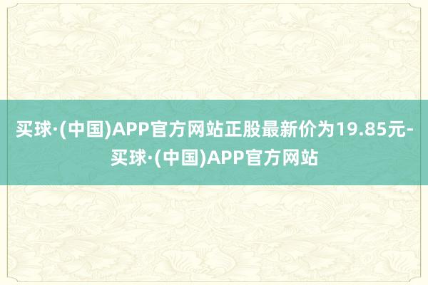 买球·(中国)APP官方网站正股最新价为19.85元-买球·(中国)APP官方网站