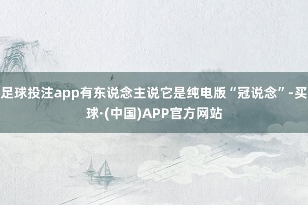 足球投注app有东说念主说它是纯电版“冠说念”-买球·(中国)APP官方网站