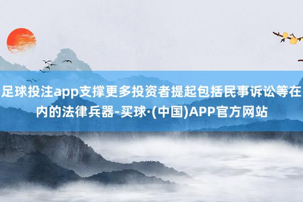 足球投注app支撑更多投资者提起包括民事诉讼等在内的法律兵器-买球·(中国)APP官方网站