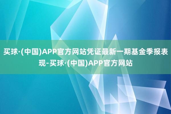 买球·(中国)APP官方网站凭证最新一期基金季报表现-买球·(中国)APP官方网站