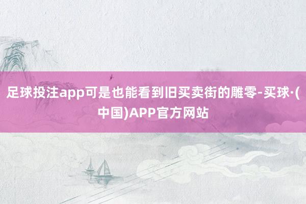 足球投注app可是也能看到旧买卖街的雕零-买球·(中国)APP官方网站