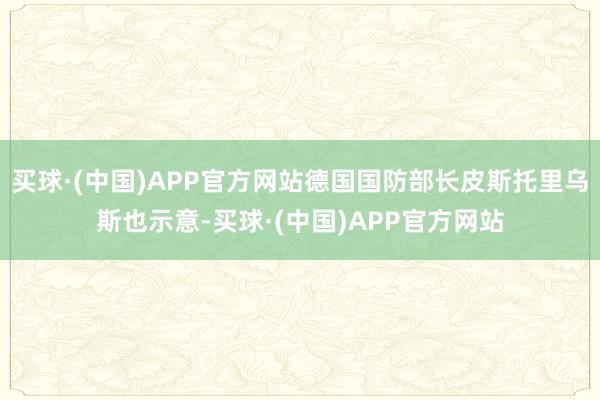 买球·(中国)APP官方网站德国国防部长皮斯托里乌斯也示意-买球·(中国)APP官方网站