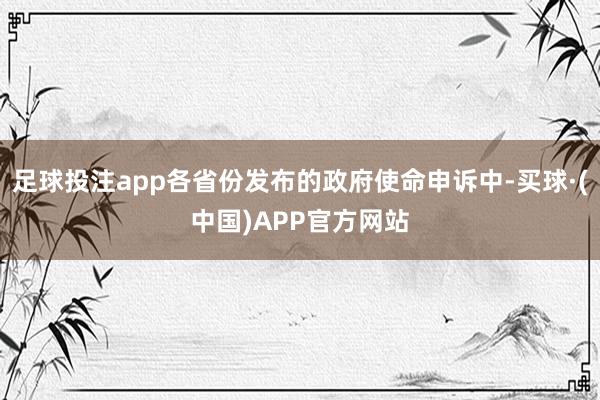 足球投注app各省份发布的政府使命申诉中-买球·(中国)APP官方网站