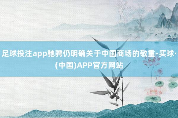 足球投注app驰骋仍明确关于中国商场的敬重-买球·(中国)APP官方网站