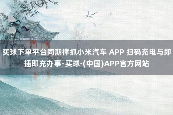 买球下单平台同期撑抓小米汽车 APP 扫码充电与即插即充办事-买球·(中国)APP官方网站